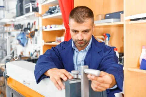 Portrait of a working man at printer studio Stock Photos