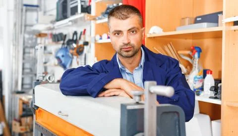 Portrait of a working man at printer studio Stock Photos