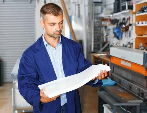 Portrait of a working man at printer studio Stock Photos
