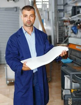 Portrait of a working man at printer studio Stock Photos