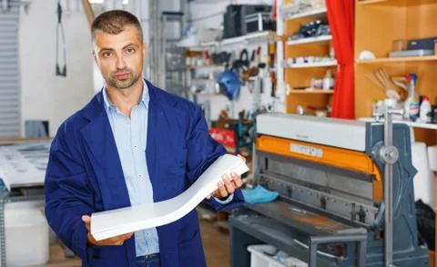 Portrait of a working man at printer studio Stock Photos