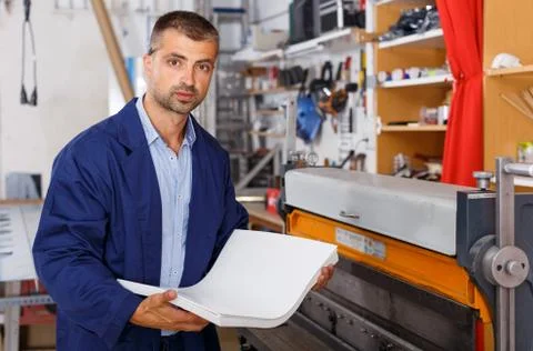 Portrait of a working man at printer studio Stock Photos