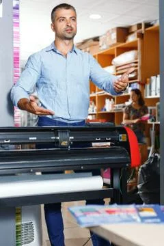 Portrait of a working man at printer studio Stock Photos