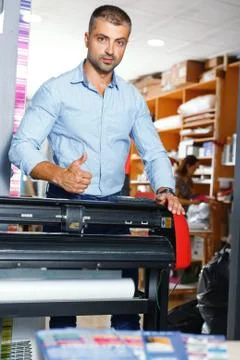 Portrait of a working man at printer studio Stock Photos