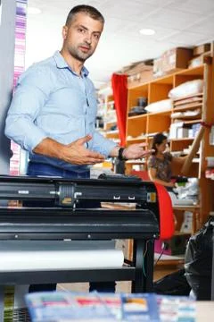 Portrait of a working man at printer studio Stock Photos