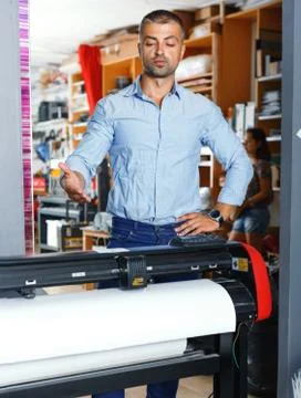 Portrait of a working man at printer studio Stock Photos