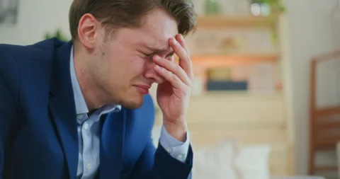 Portrait of Worried Broken Man Stock Footage 276336608