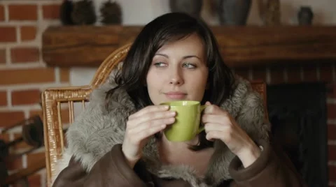 Portrait of a young and beautiful brunette Stock Footage 11872953