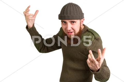 Portrait of a young bearded guy Stock Photos
