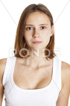 Portrait young beautiful brunette woman Stock Photos