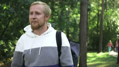 Portrait of a young blond man Stock Footage 94431594