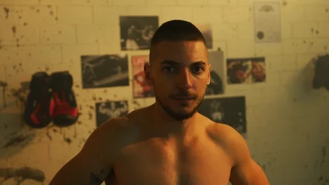 Portrait of a young boxer Stock-Footage 100035518