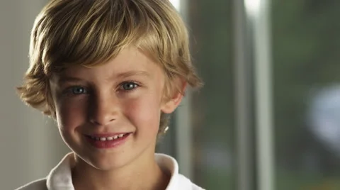 Portrait Young Boy Smiles Stock Footage 62941932