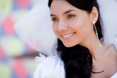 Portrait of the young bride Stock Photos