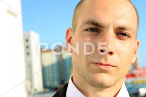 Portrait of the young businessman Stock Photos