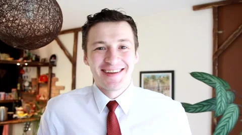 Portrait of young   bysinesman smiling. Young Happy Businessman Stock Footage 47862972