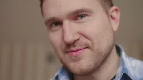 Portrait of a young carpenter behind the workplace Video stock 153493345