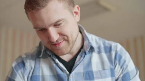 Portrait of a young carpenter behind the workplace Video stock 153493508