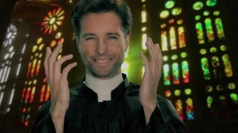 Portrait of a young catholic priest Video stock 45894588