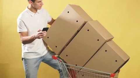 Portrait of young delivery man Video stock 124004541
