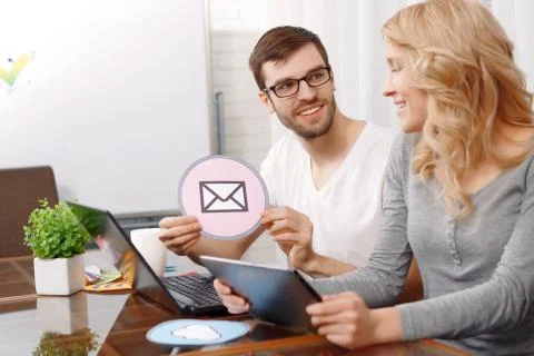 Portrait of a young developer and his female colleague 写真素材