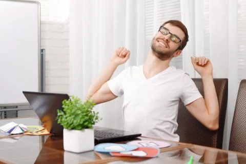 Portrait of a young developer working 写真素材