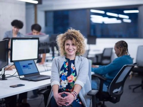 Portrait of young female software developer Foto stock