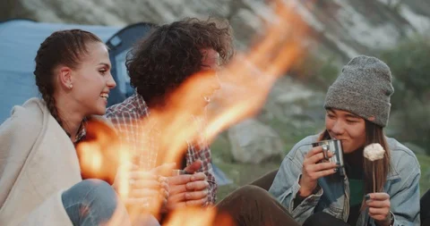 Portrait of young friends multicultural spending a nice time together in the Video stock 102643373