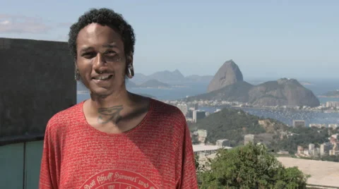 Portrait of a young funky man smiling Stock Footage 61292088