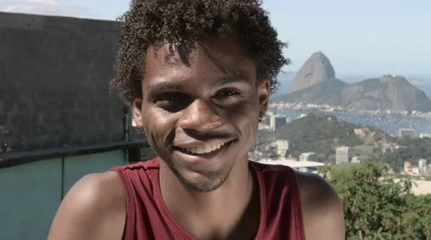 Portrait of a young funky man smiling Stock Footage 61292091