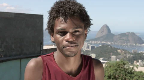 Portrait of a young funky man smiling Video stock 61292105