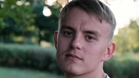 Portrait of a young handsome guy Stock Footage 113136312