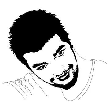 Portrait of young handsome Illustrazione stock