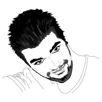 Portrait of young handsome Illustrazione stock