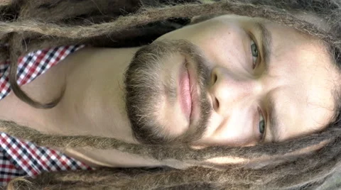 Portrait of young happy man, vertical video 库存影片 65046435