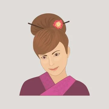 Portrait of young lady Stock Illustration