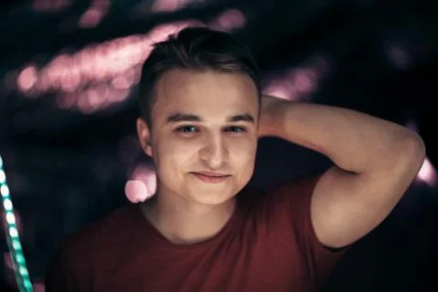 Portrait of a young man on a blurred background Stock Photos