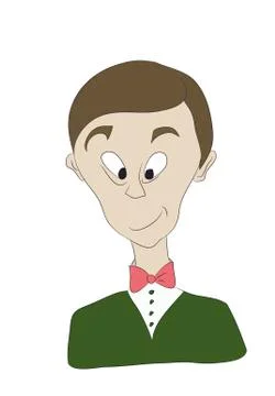 Portrait of a young man character, vector Illustrazione stock