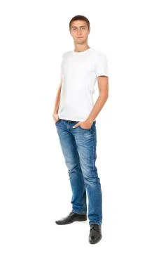 Portrait of young man in full view Stock Photos