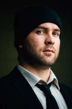 Portrait of a young man in  jacket Stock Photos