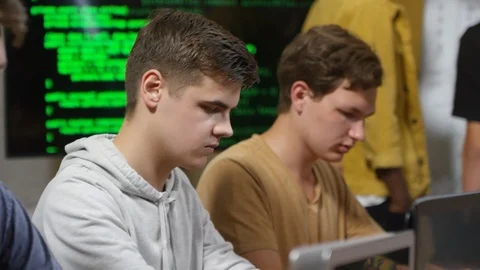 Portrait of Young Man Learning to Code Stock Footage 99471385