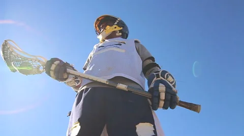 Portrait of a young man playing lacrosse. Stock Footage 67981076