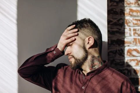 Portrait of a young man, problem concept Stock Photos