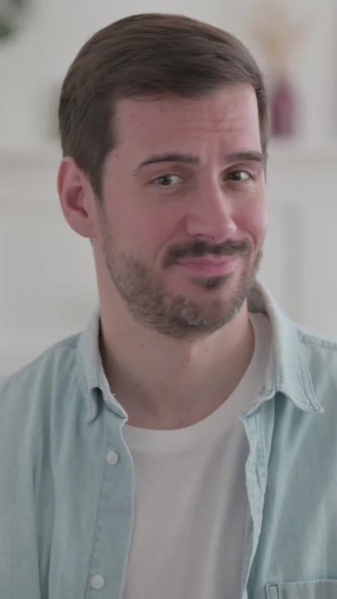 Portrait of Young Man Shaking Head in Denial, Vertical Video 動画素材 328968337