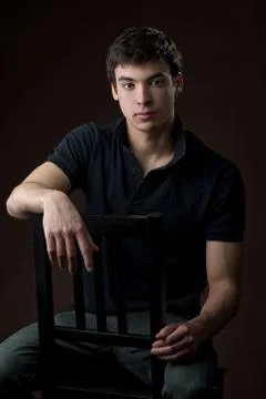 Portrait of a young man in studio Stock Photos