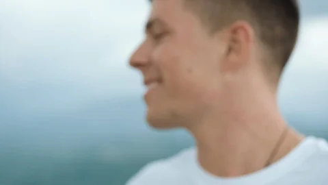 Portrait Of Young Man In Sunlight. Stock-Footage 113348914