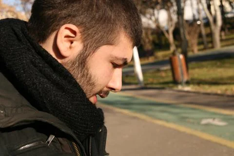 Portrait Of A Young Man Thinking Stock Photos