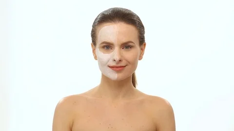 Portrait Of Young Model While Spa Procedure Stock Footage 126300145