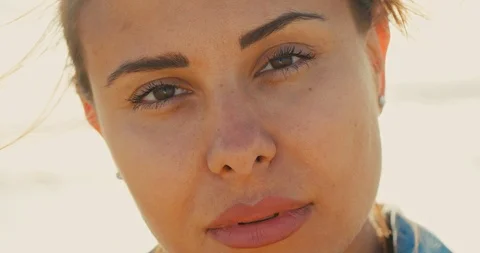 Portrait of young mother, looking into camera with hope Stock Footage 127446569