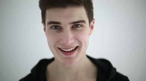 Portrait of the young nice guy. Close up Stock Footage 48225373